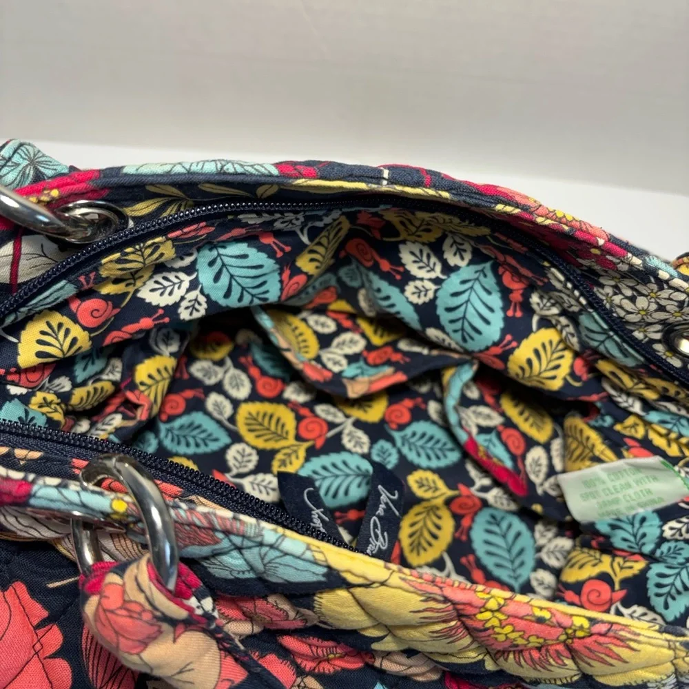 Vera Bradley Retired Happy Snails Multicolor Floral Shoulder Bag Quilted